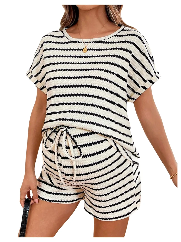 MAKEMECHIC Maternity Two-Piece Set, striped