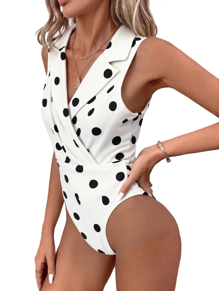 MAKEMECHIC Collared Bodysuit, solid