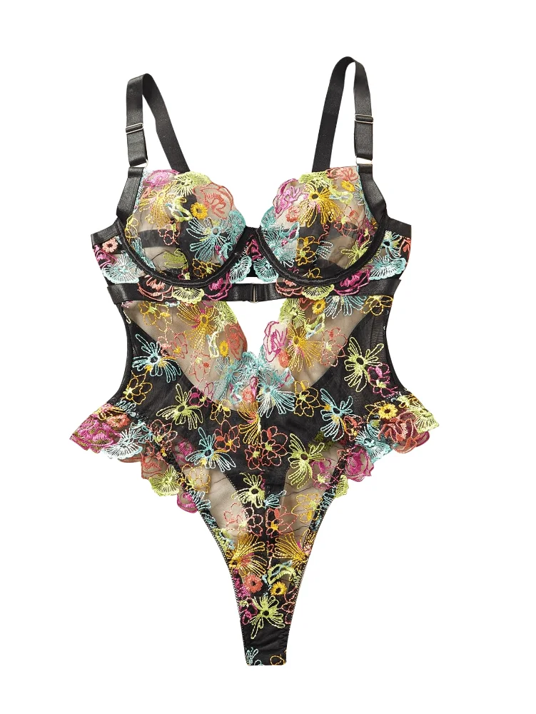 MAKEMECHIC Floral Embroidery Valentine Lingerie