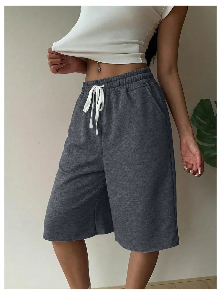 MAKEMECHIC Wide Leg Bermuda Knee Shorts, view 2