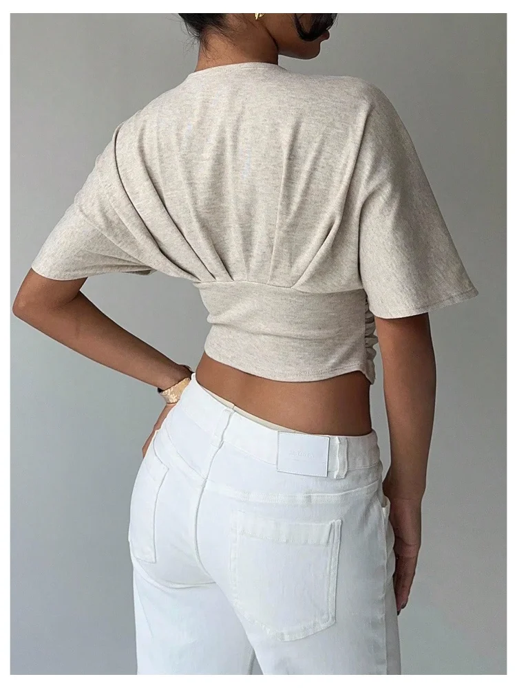 MAKEMECHIC Deep V-Neck Cinched Top, view 2