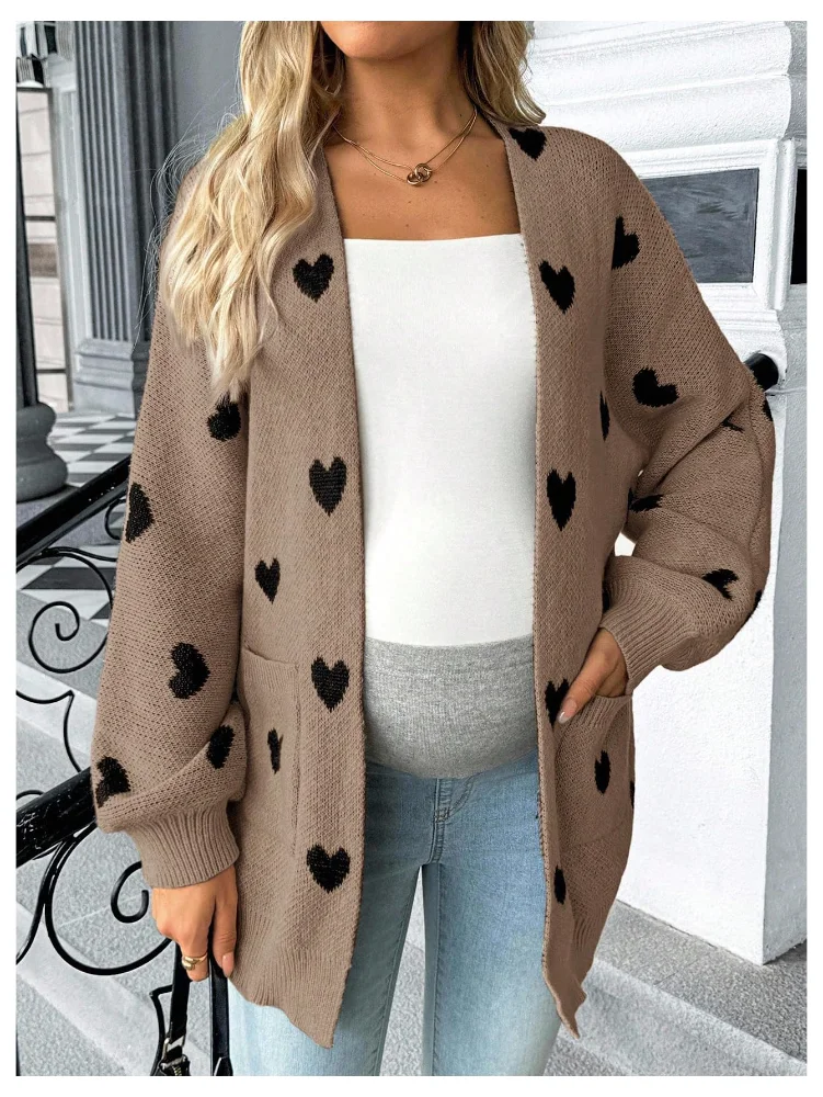 MAKEMECHIC Heart Maternity Cardigan, view 2