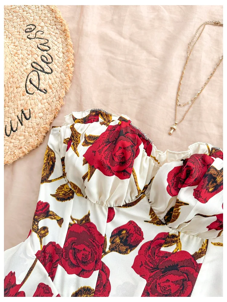 MAKEMECHIC Floral Tube Strapless Dress, view 3
