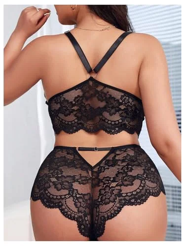 MAKEMECHIC Floral Lace Knot Lingerie, view 3