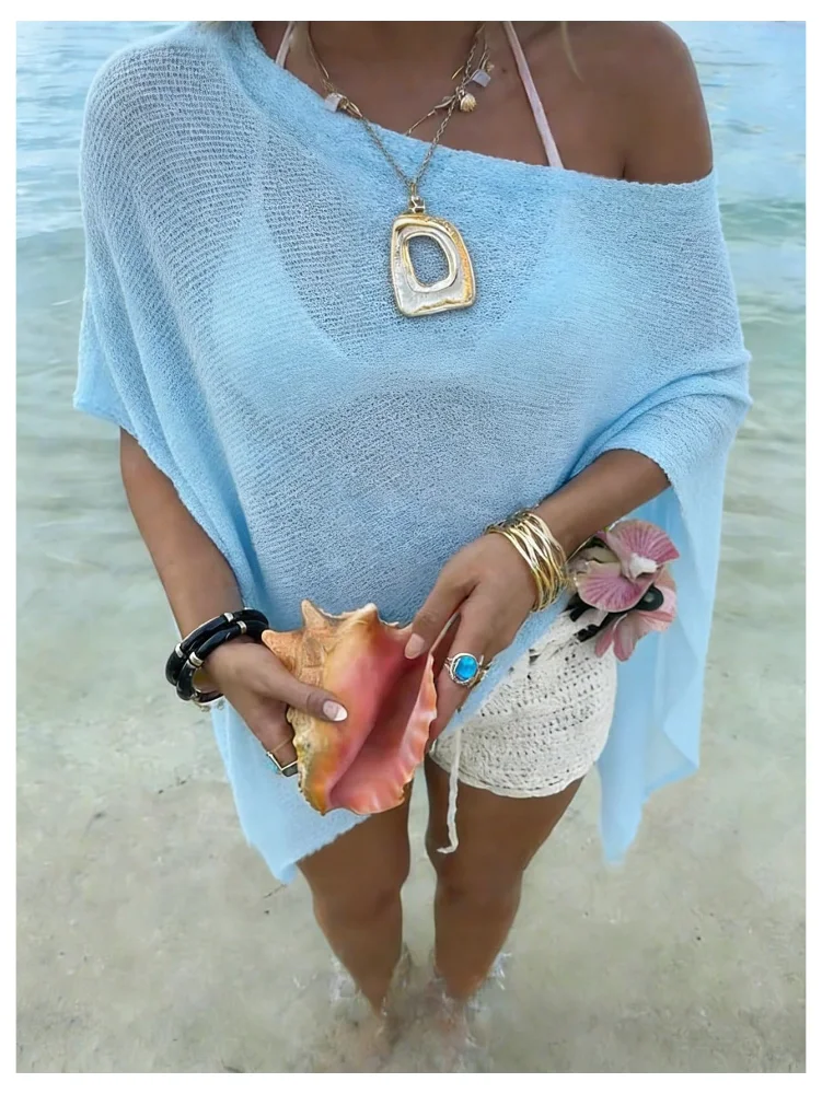 MAKEMECHIC Off The Shoulder Knit Cool Wrap, view 3