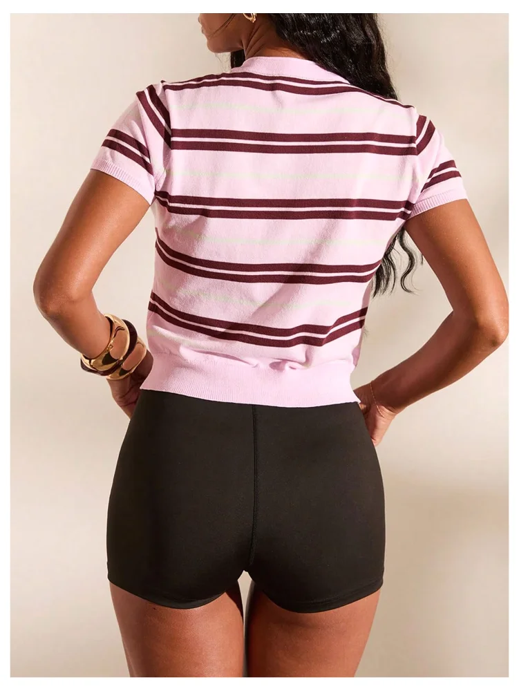 MAKEMECHIC Striped Mock Neck Slim Sweater Vest, view 3