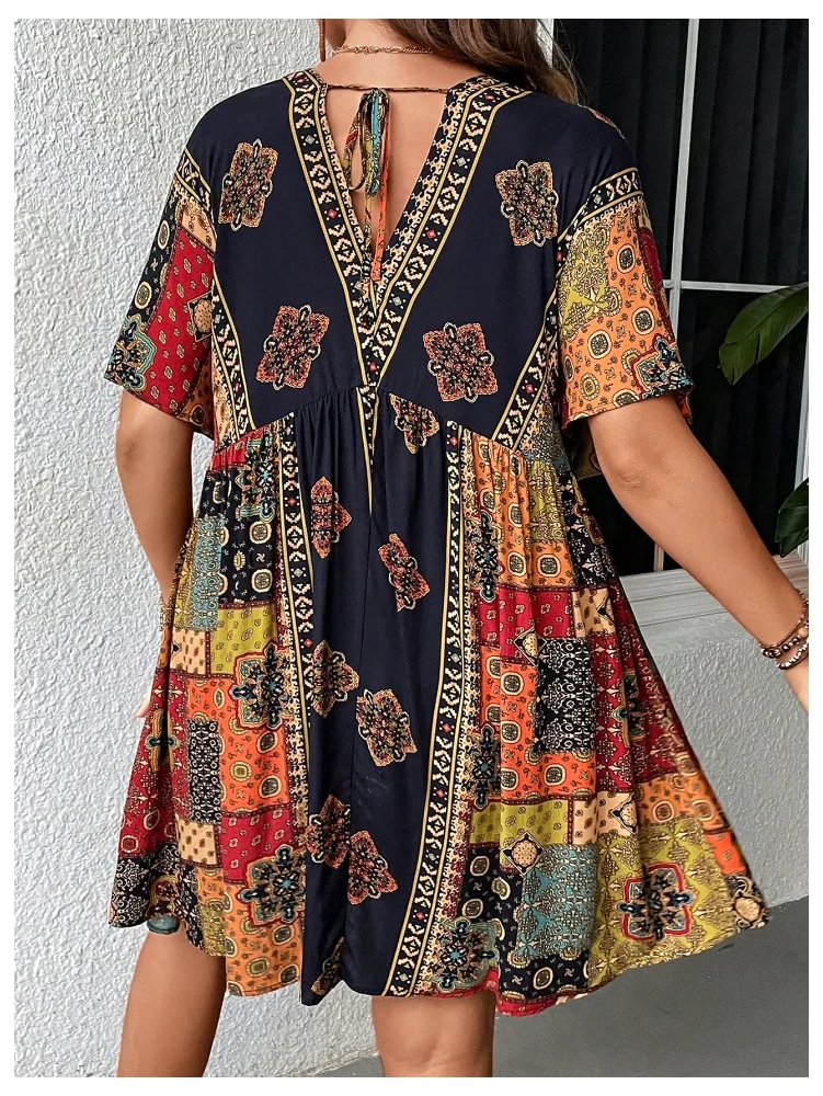 MAKEMECHIC Half Sleeve Flowy Dress, view 2