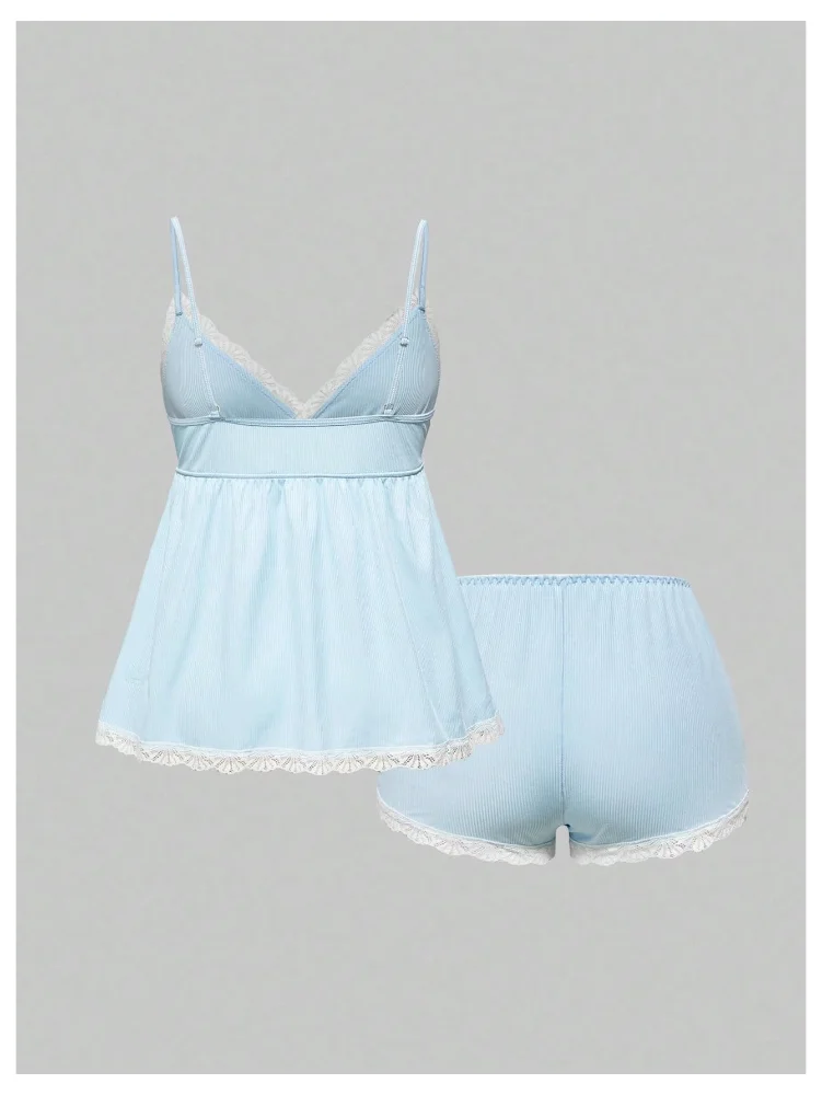 MAKEMECHIC Lace Ruffle Pajamas, view 2