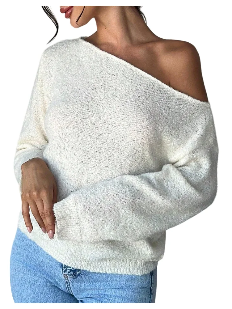 MAKEMECHIC Off The Shoulder Long Sleeve Knit Sweater