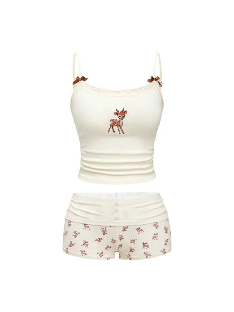 MAKEMECHIC Bow Lace Micro Lounge Set