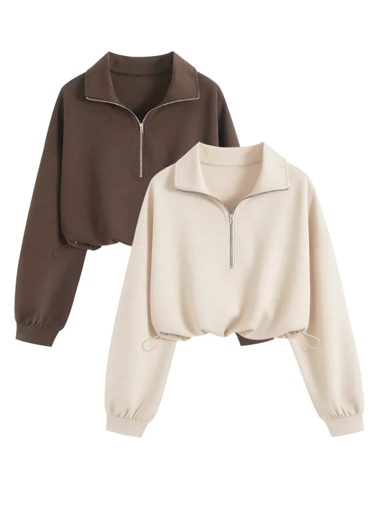 MAKEMECHIC 2 Pack Long Sleeve Half Sweater