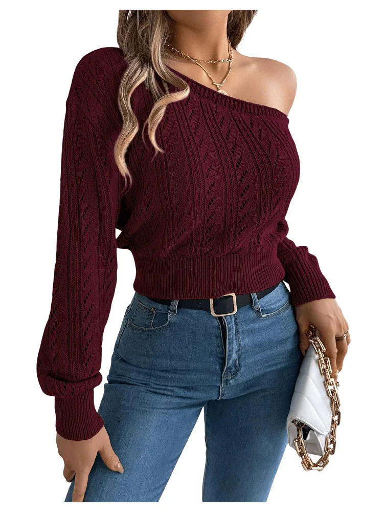 MAKEMECHIC Off The Shoulder Ribbed Knit Sweater