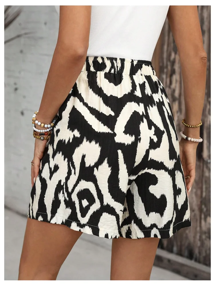 MAKEMECHIC Leopard Zebra Bermuda Shorts, view 3