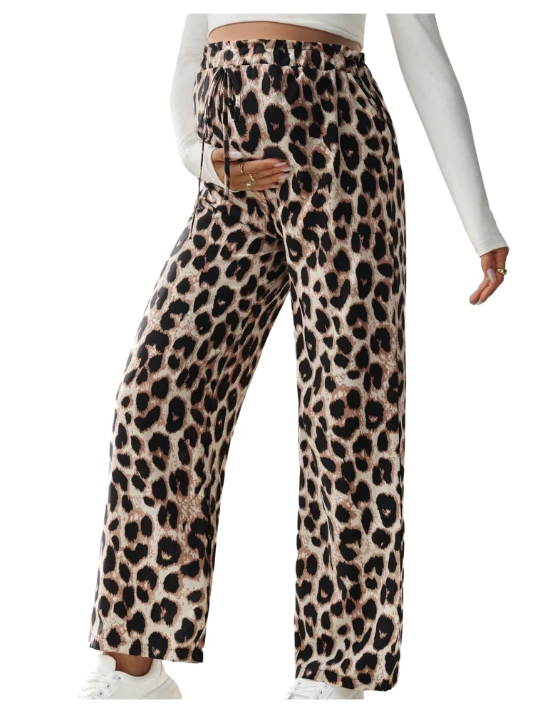 MAKEMECHIC Cheetah High Waisted Maternity Pants
