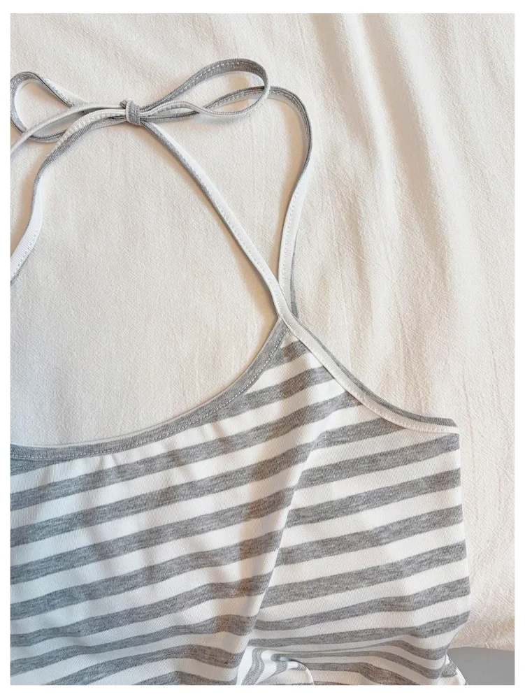 MAKEMECHIC Striped Pajamas in Light Grey, view 3