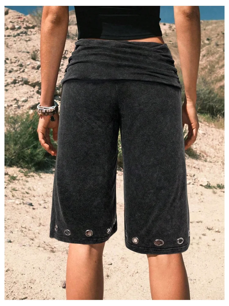 MAKEMECHIC Wide Leg Bermuder Fold Shorts, view 2