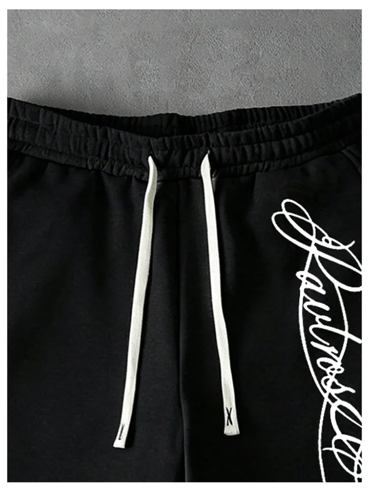 MAKEMECHIC Men's Letter Graphic Shorts, view 3