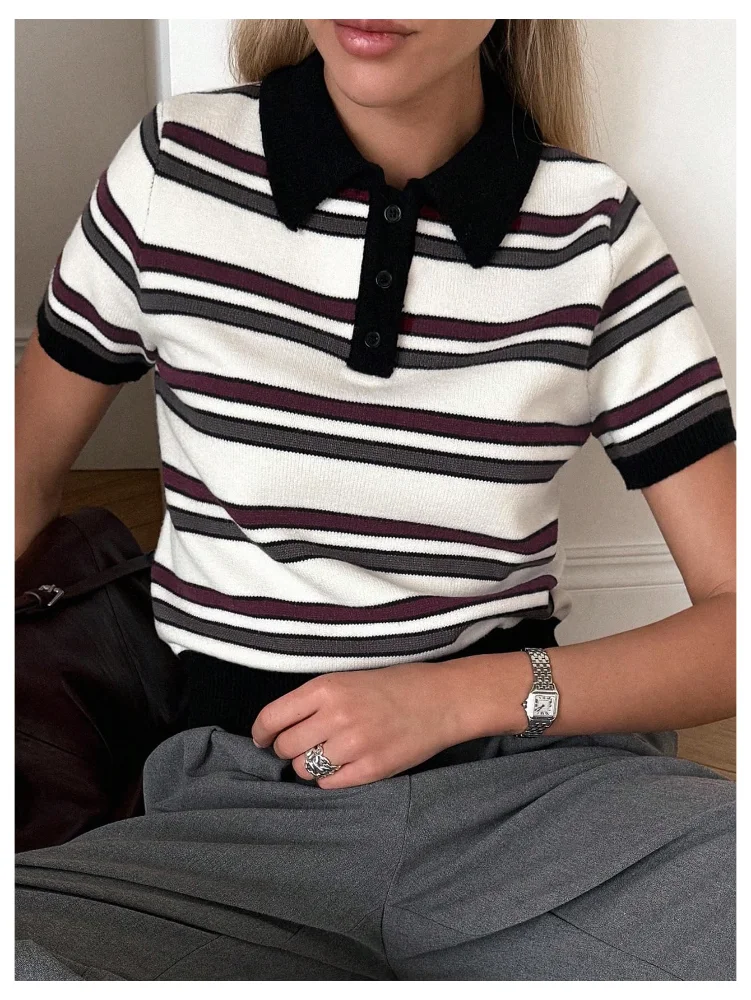 MAKEMECHIC Striped Vintage Knit Sweater, view 2