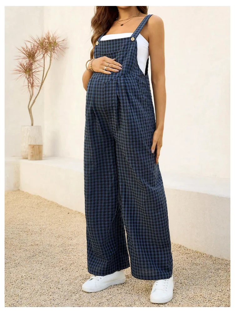 MAKEMECHIC Gingham Maternity Jumpsuit, view 2