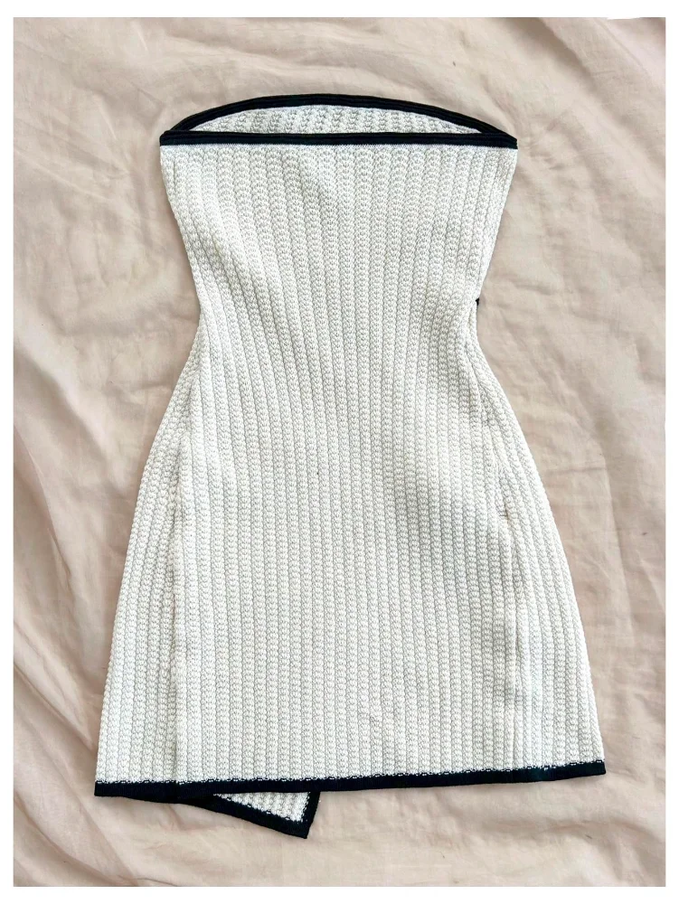 MAKEMECHIC Knitted Strapless Dress, view 3
