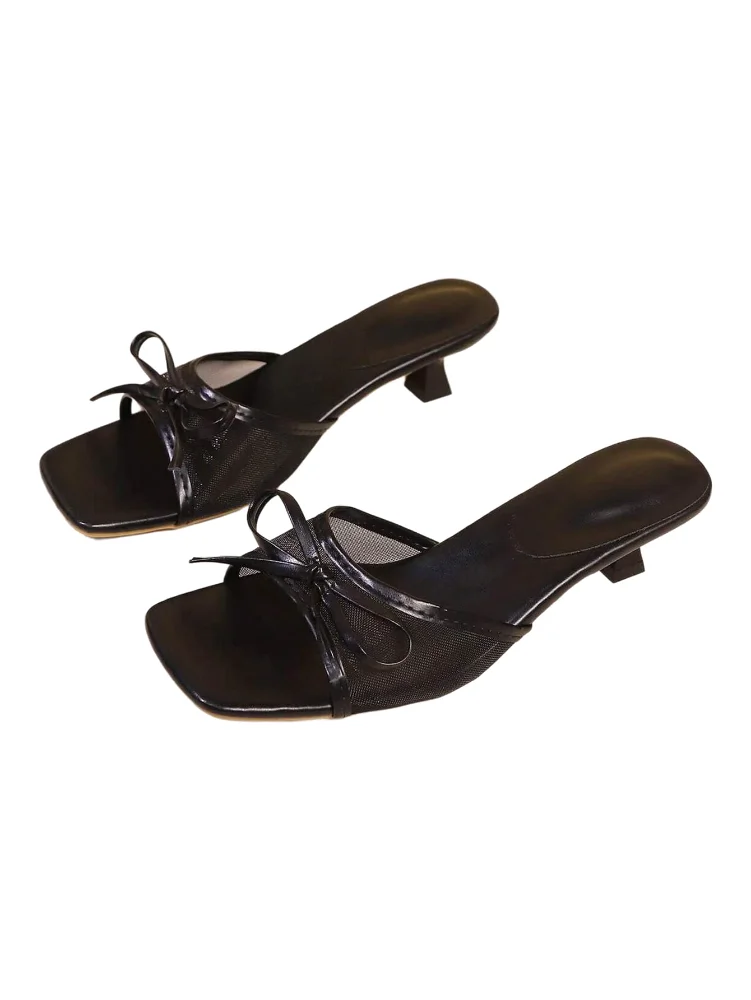 MAKEMECHIC Bow Knot Heeled Sandals