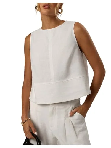 MAKEMECHIC Linen Sleeveless Tank Top