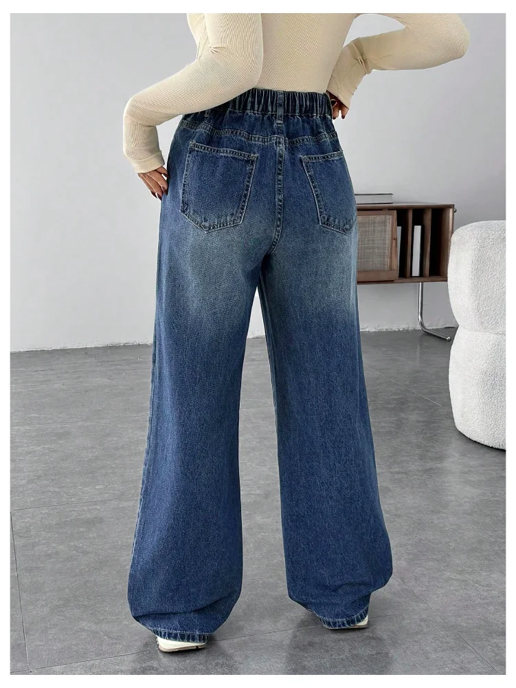 MAKEMECHIC Loose Fit Over The Belly Maternity Jeans, view 3