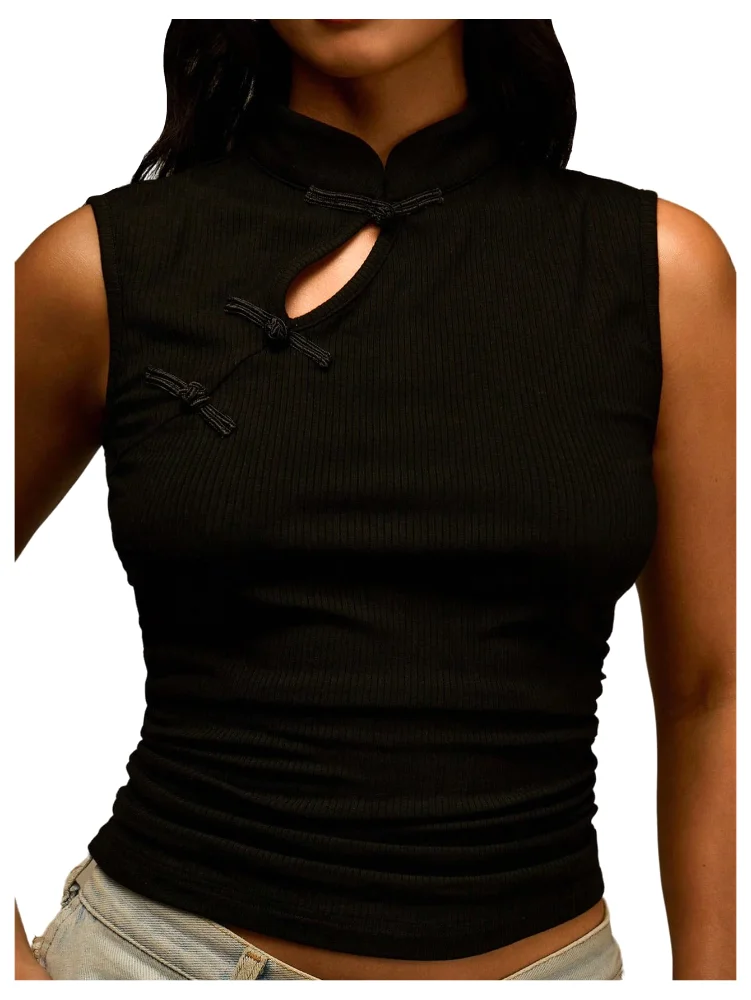 MAKEMECHIC Mock Neck Sleeveless Key Top