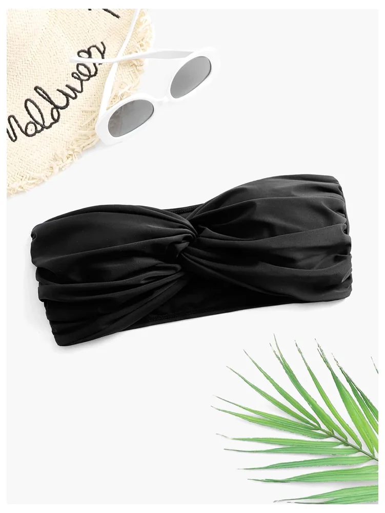 MAKEMECHIC Twist Strapless Bandeau Bikini Set, view 2
