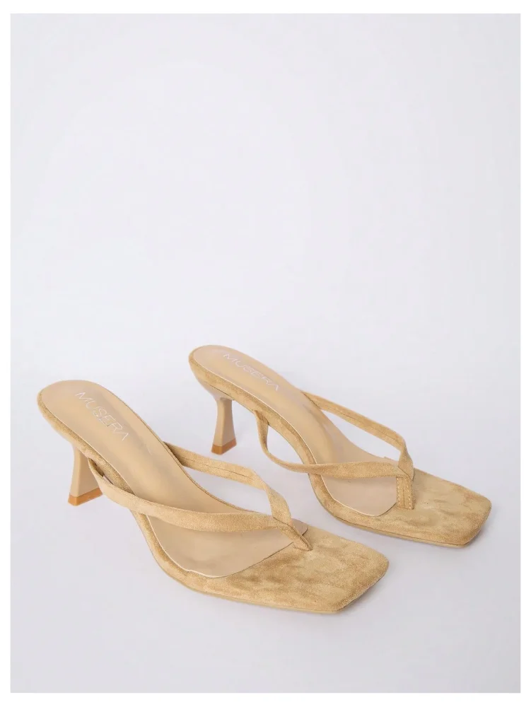 MAKEMECHIC Metallic Kitten Heel Sandals, view 3