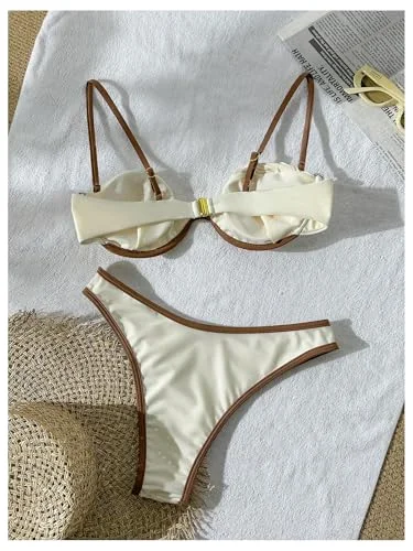 MAKEMECHIC Underwire Mesh High Bikini Set, view 2
