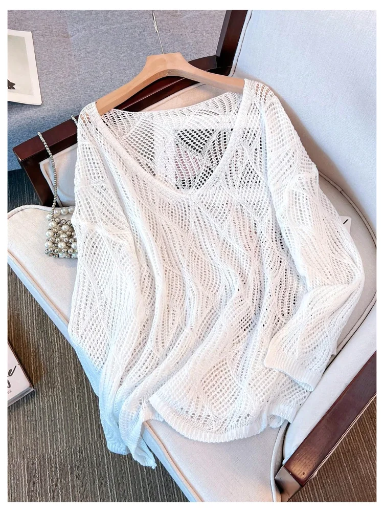MAKEMECHIC Crochet Beach Cover-Up, tropical, view 3