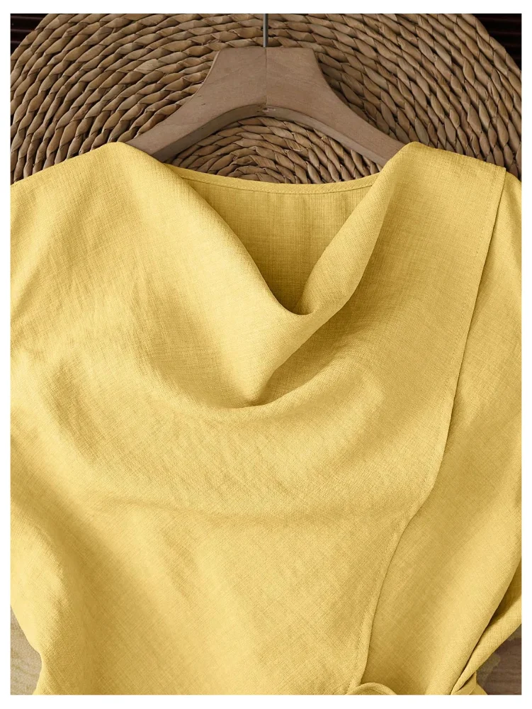 MAKEMECHIC Cowl Neck Tie Knot Tank Top, view 3