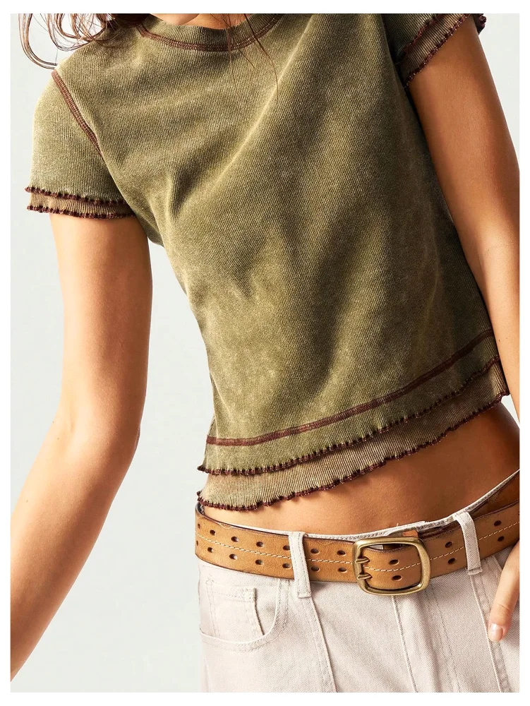 MAKEMECHIC Ribbed Ruffle Knit Crop Top, view 3