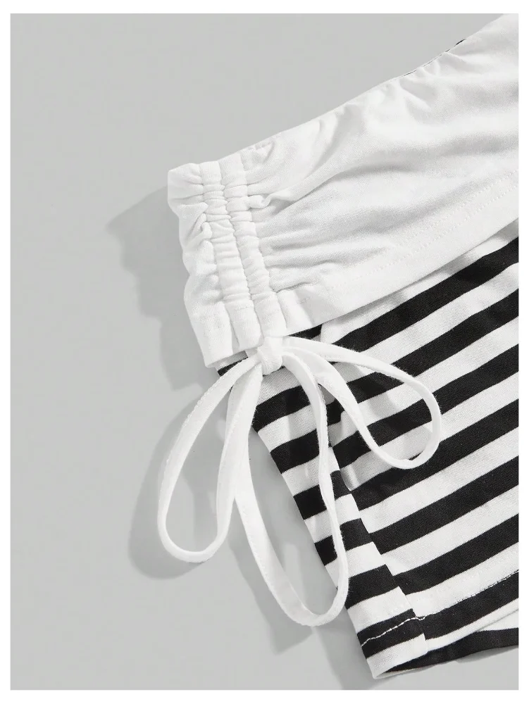 MAKEMECHIC Gothic Striped Low Rise Shorts, view 3