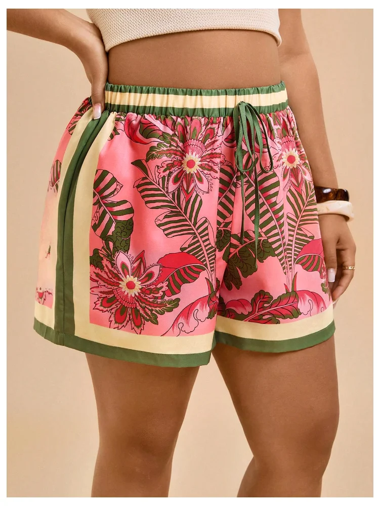 MAKEMECHIC Mini Tropical Print Shorts, view 3