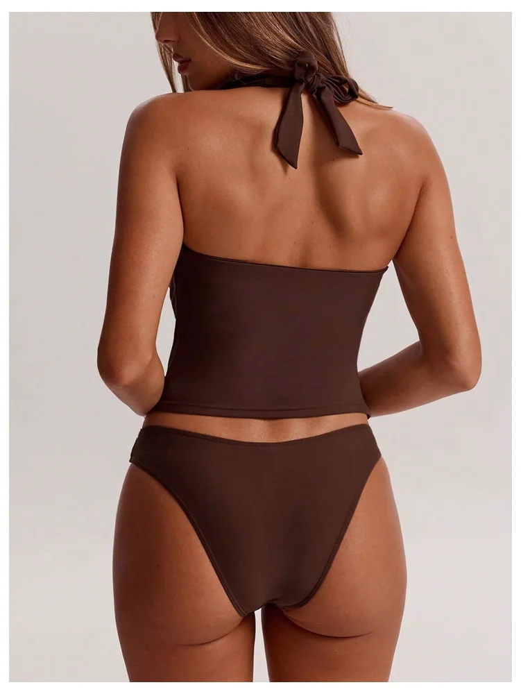 MAKEMECHIC Starfish Draped Tie Tankini, view 2