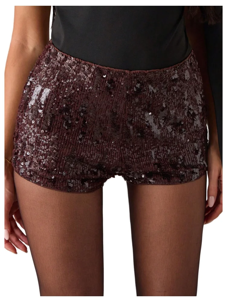 MAKEMECHIC Glitter Sequin Micro Shorts