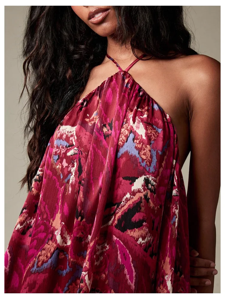 MAKEMECHIC Satin Tie Open Back Mini Dress, view 3