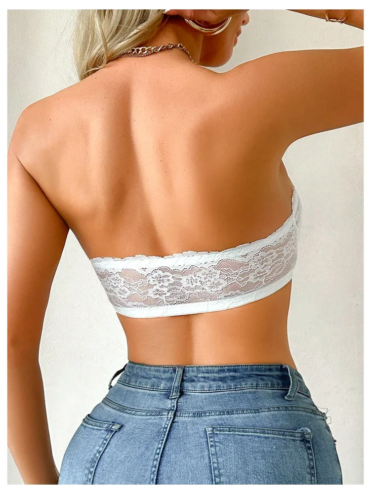 MAKEMECHIC Lace Strapless Front Closure Bra, view 2