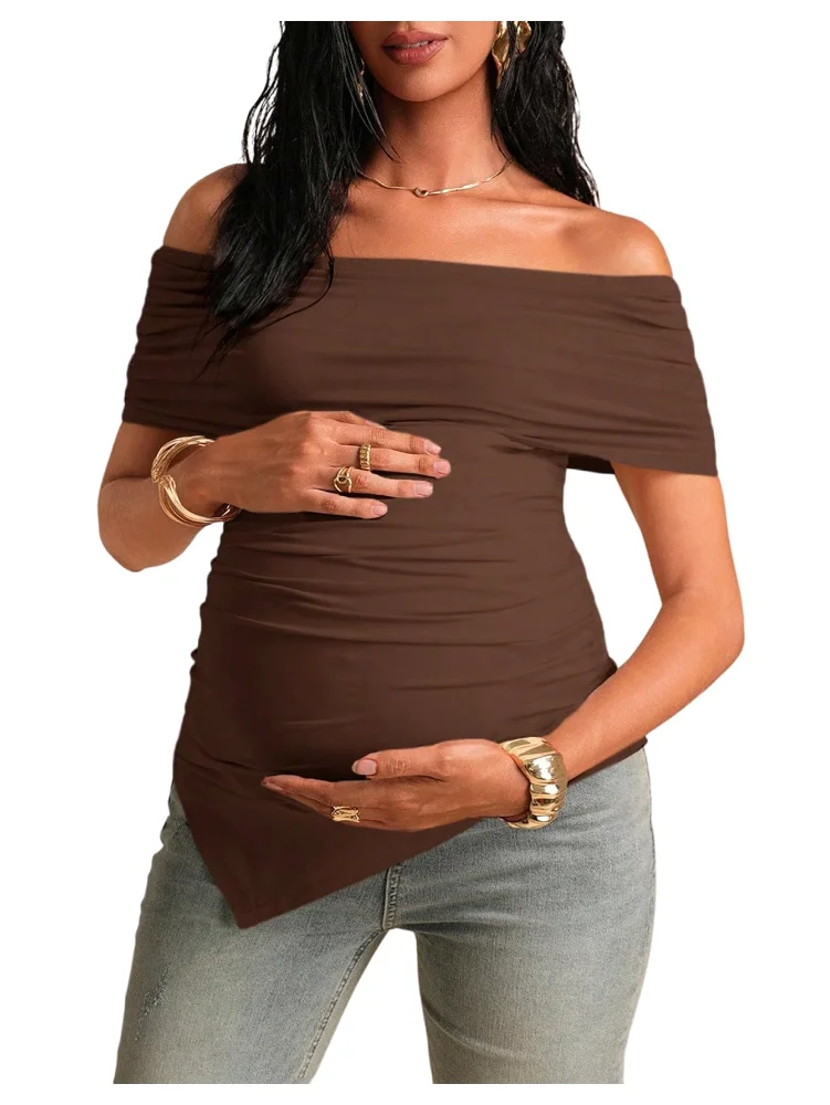 MAKEMECHIC Off The Shoulder Maternity Top