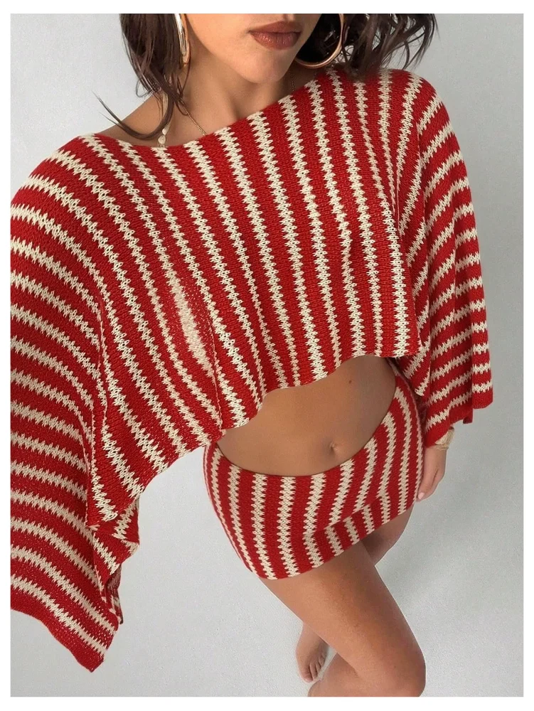 MAKEMECHIC Striped Beach Cover-Up, view 3
