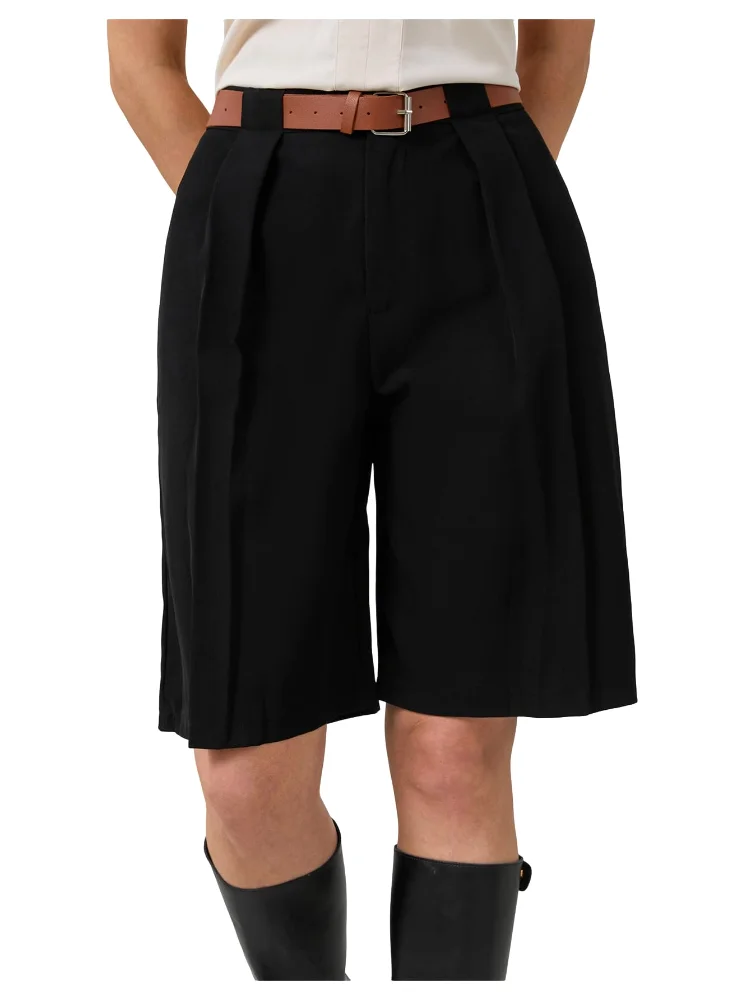 MAKEMECHIC Bermuda Wide Leg High Waisted Shorts, view 2