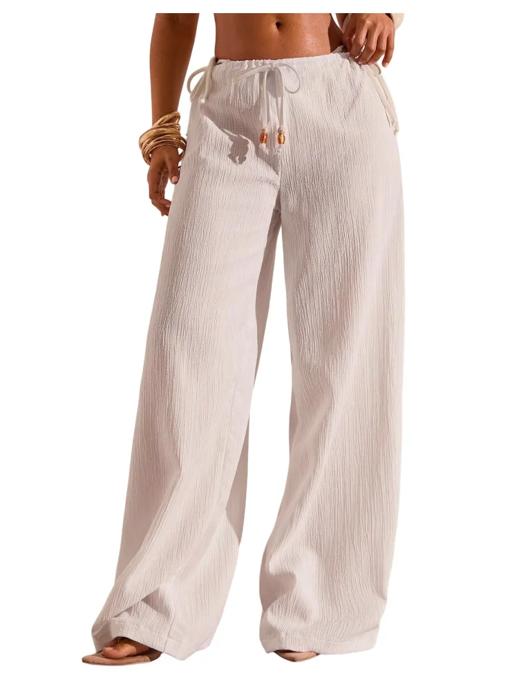 MAKEMECHIC Drawstring Wide Leg X-small Beach Cover-Up