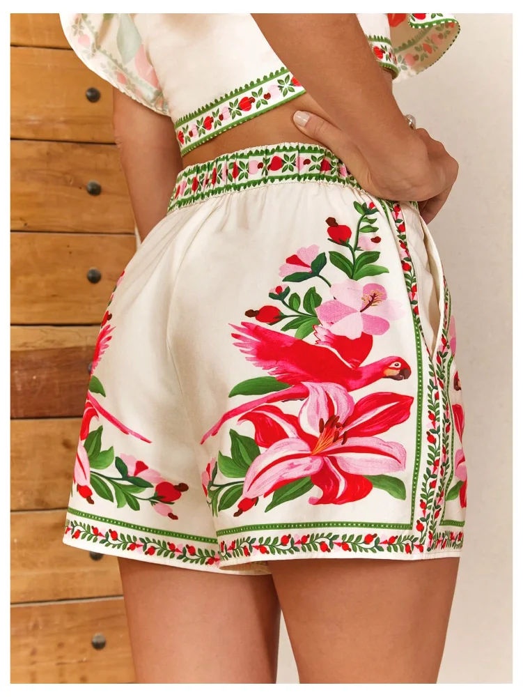MAKEMECHIC Mini Floral Tropical Shorts, view 2