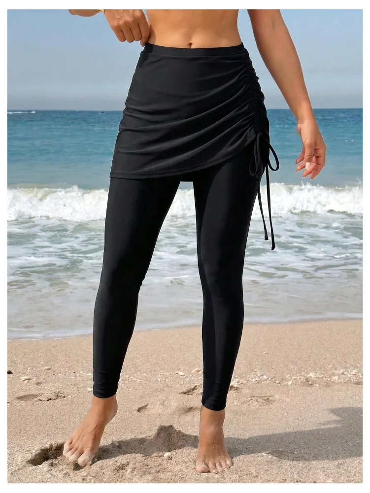 MAKEMECHIC Ruched Drawstring Swimsuit, view 3