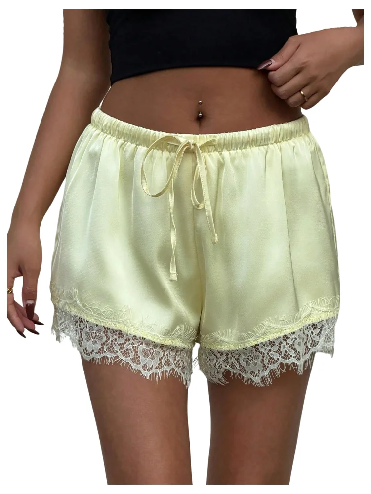 MAKEMECHIC Satin Lace Elastic Pajamas