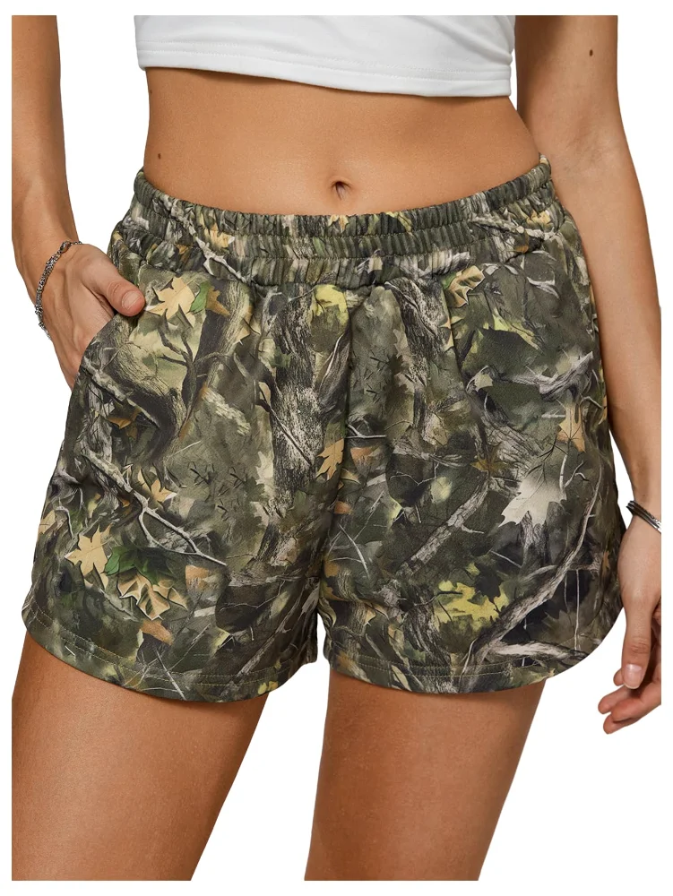 MAKEMECHIC Camo Elastic Waist Shorts