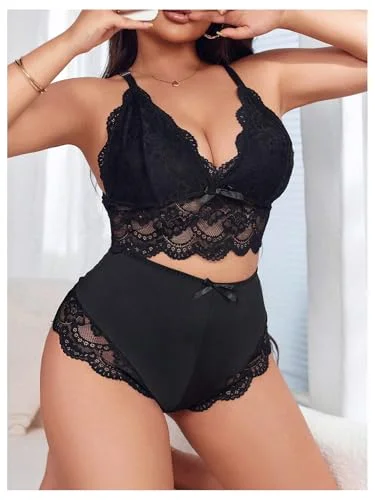 MAKEMECHIC Floral Lace Knot Lingerie, view 2