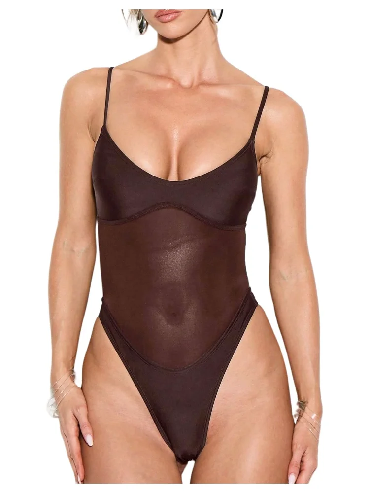 MAKEMECHIC Mesh Tummy Control One-Piece Swimsuit
